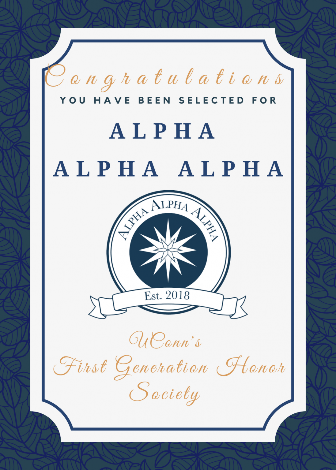 First Gen Honor Society First Generation UConn